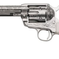 Taylors & Company 200060 1873 Cattle Brand 357 Mag Caliber with 5.50"  Barrel, 6rd Capacity Cylinder, Overall Nickel-Plated Engraved Finish Steel & Ivory Synthetic Grip
