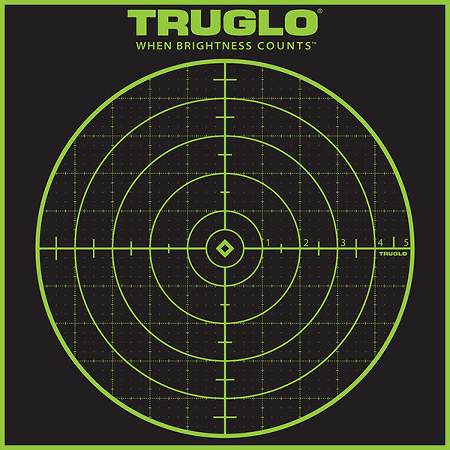 TruGlo TG10A12 Tru-See Grid Self-Adhesive Heavy Paper Black/Green 12"x12" Bullseye 12 Pack