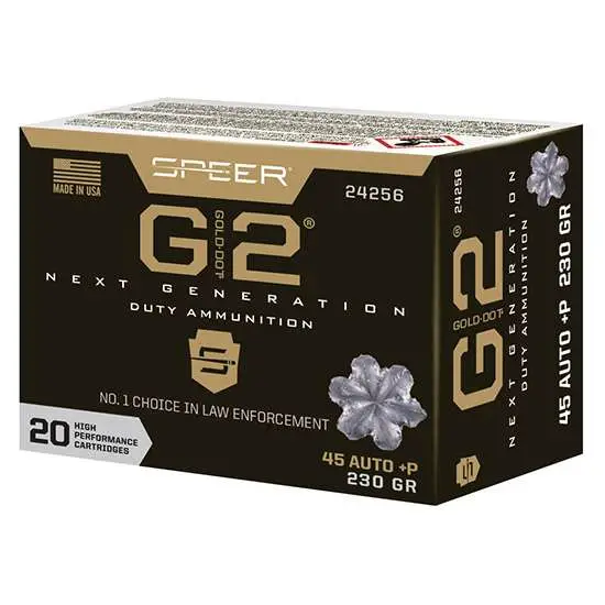 SPEER 45 AUTO +P 230GR GOLD DOT G2 20 RD/BX 10 BX/CS