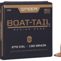 Speer 1458 Boat-Tail 270Cal 130gr Spitzer Boat Tail Soft Point 100 Per Box/5 Case