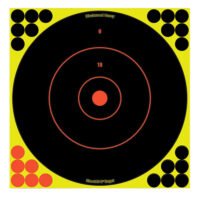 Birchwood Casey 34022 Shoot-N-C Reactive Target Self-Adhesive Paper Black/Yellow/Red 12" Bullseye 12 Pack