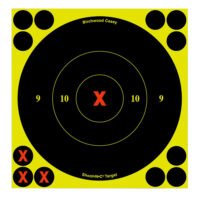 Birchwood Casey 34560 Shoot-N-C Reactive Target Self-Adhesive Paper Black/Yellow 6" X-Bullseye 60 Pack