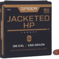 Speer 4211 Handgun  38Cal 158gr Jacketed Hollow Point 100 Per Box/5 Case