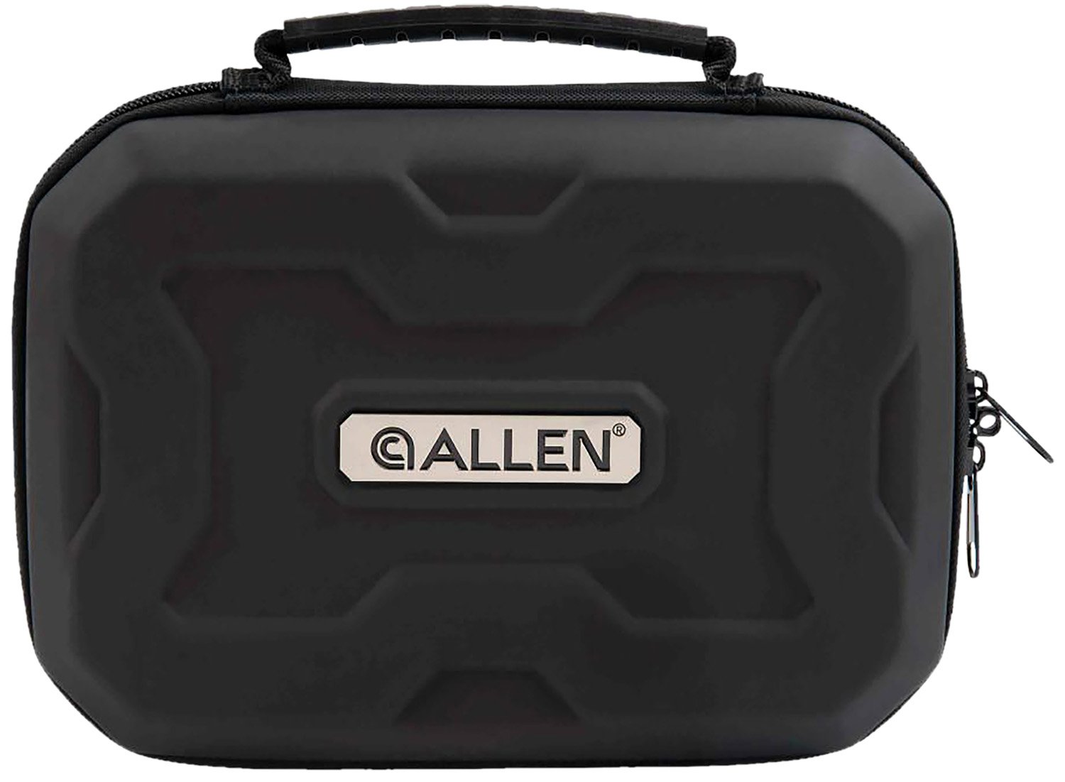 Allen 829 EXO Handgun Case Black Polymer, Molded Carry Handle, Egg Crate Foam & Lockable Zippers 9" x 6.25" Interior Dimensions