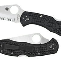 Spyderco C11SBK Delica 4 2.88" Folding Drop Point Serrated VG-10 SS Blade/Black Textured FRN Handle Includes Pocket Clip