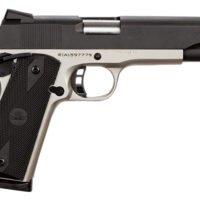 Rock Island 51447 Rock Standard FS 45 ACP Caliber with 5" Barrel, 8+1 Capacity, Nickel Finish Steel Beavertail Frame, Serrated Black Parkerized Steel Slide & Black Rubber Grip