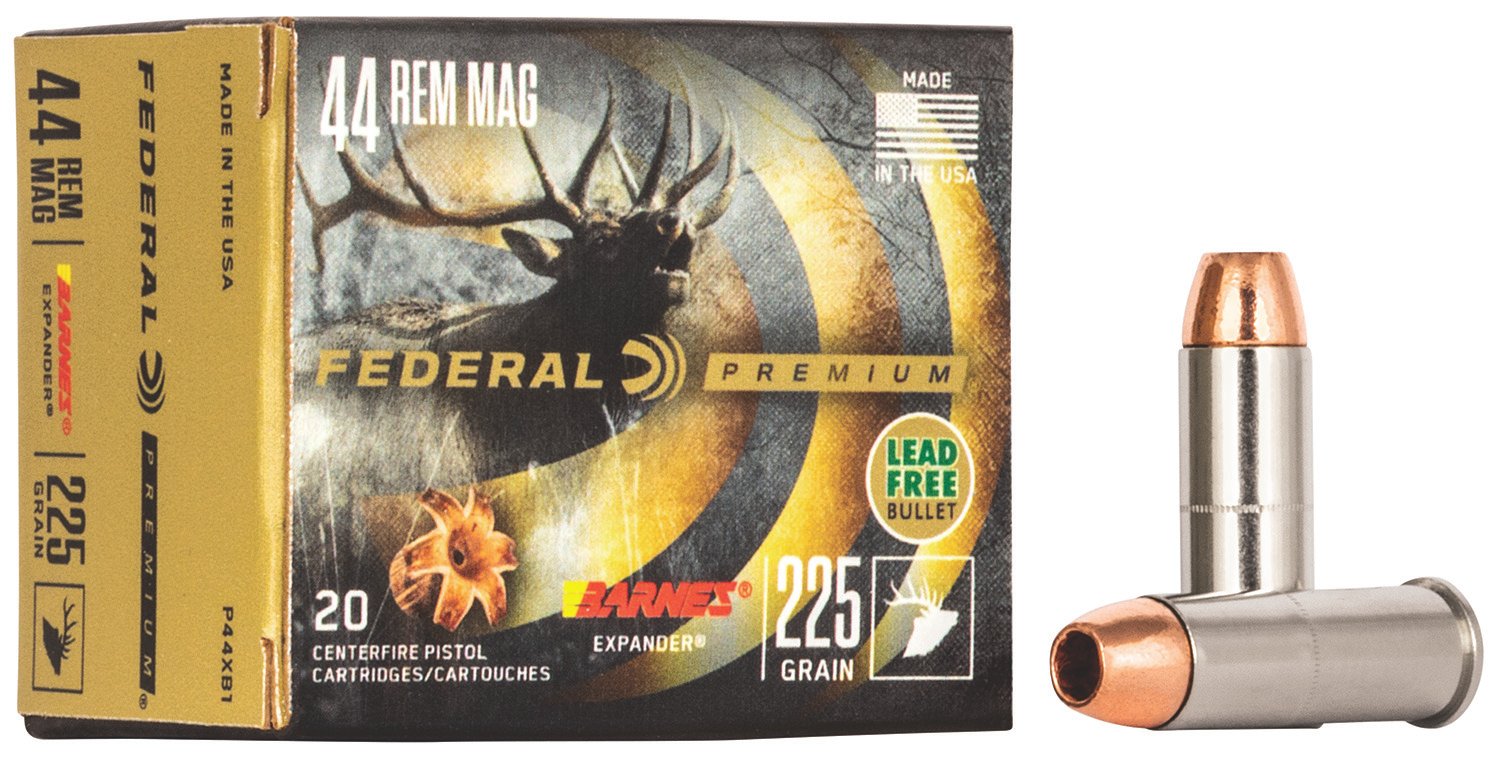 Federal P44XB1 Premium 44RemMag 225gr Barnes Expander BRX 20 Per Box/10 Case