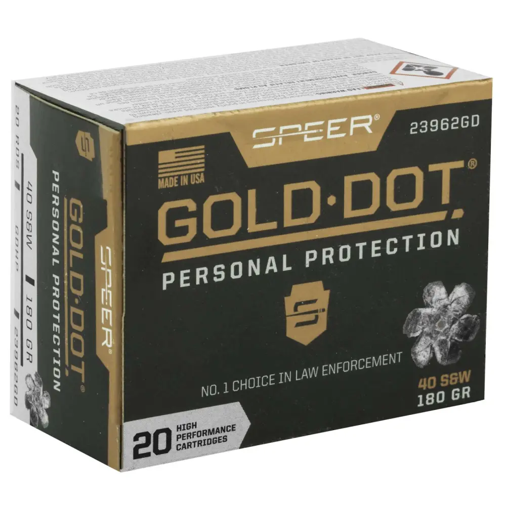 SPEER 40 S&W 180 GR GDHP AMMO 20 RD/BX 10 BX/CS