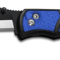 Outdoor Edge RLU40C RazorLite  3.50" Folding Drop Point Tanto Plain 420J2 SS Blade Black/Blue Polymer Handle