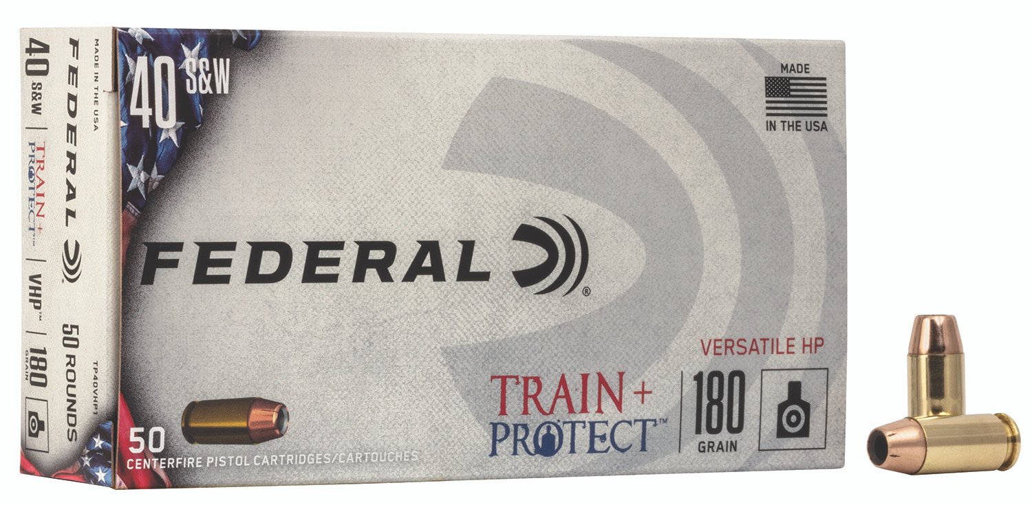 Federal TP40VHP1 Train + Protect 40S&W 180gr Versatile Hollow Point 50 Per Box/10 Case