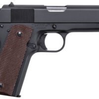 Auto-Ordnance 1911BKOC 1911 A1 Commander 45 ACP 7+1 4.25" Matte Black Serrated  Carbon Steel Slide Matte Black Matte Black Carbon Steel Brown Checkered Polymer Grips Right Hand