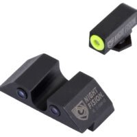 Night Fision GLK001007YGZ Tritium Night Sights For Glock  Green Tritium Yellow Outline Front Sight- Green Tritium Black Outline Rear Sight Glock 17/17L/19/22