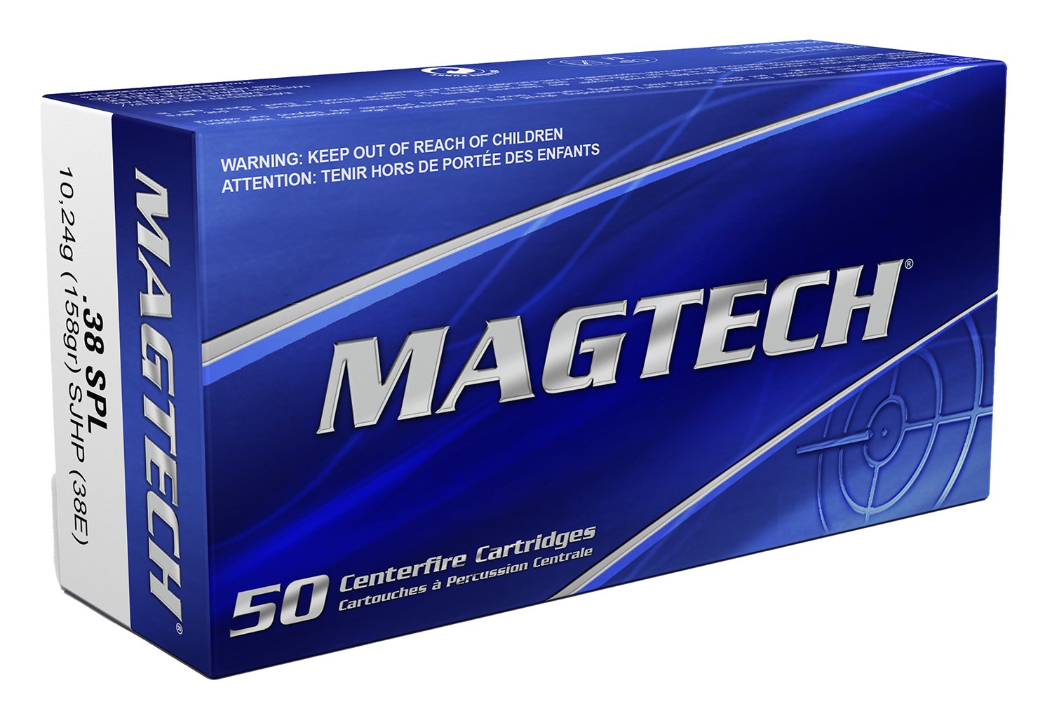 Magtech 38E Range/Training 38Special 158gr Semi Jacketed Hollow Point 50 Per Box/20 Case