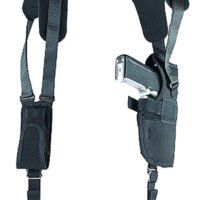 Uncle Mike's 83011 Sidekick Vertical Shoulder Holster Shoulder Size 01 Black Cordura Harness Fits Med/Large Semi Autos Fits 3-4" Barrel Right Hand