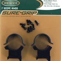 WEAVER RINGS DETACHABLE TOP - MOUNT SURE-GRIP 1" X-HIGH MATT