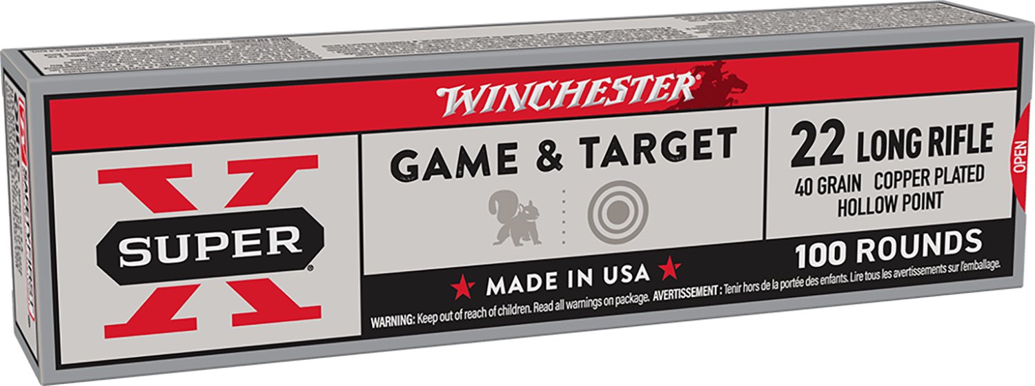 Winchester Ammo X22LRPP1 Super X 22LR 40gr Power Point Copper Plated 100 Per Box/20 Case