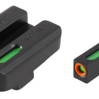 TruGlo TG13XD1PC TFX Pro  Black | Green Tritium & Fiber Optic Orange Outline Front Sight Green Tritium & Fiber Optic Rear Sight