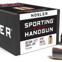 Nosler 43013 Sporting Handgun  45Colt 250gr Jacketed Hollow Point 100/Box