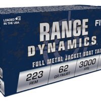 Fiocchi 223C Range Dynamics  223Rem 62gr Full Metal Jacket Boat Tail 50 Per Box/20 Case