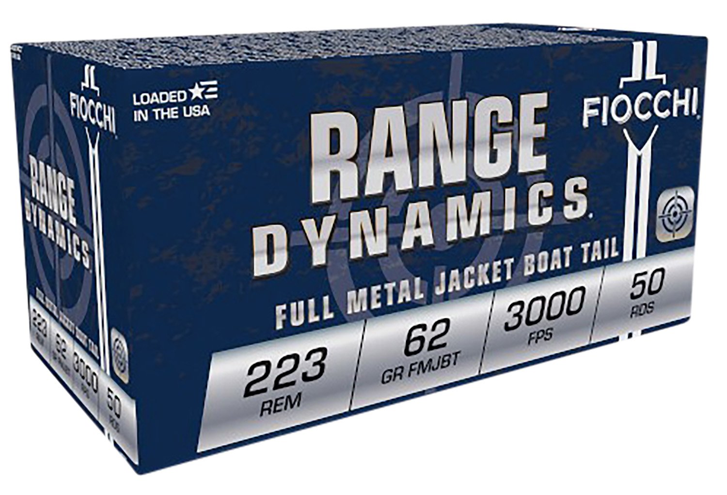 Fiocchi 223C Range Dynamics 223Rem 62gr Full Metal Jacket Boat Tail 50 Per Box/20 Case