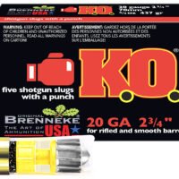 Brenneke SL202KO K.O.  20Gauge 2.75" 3/4oz Slug Shot 5 Per Box/50 Case