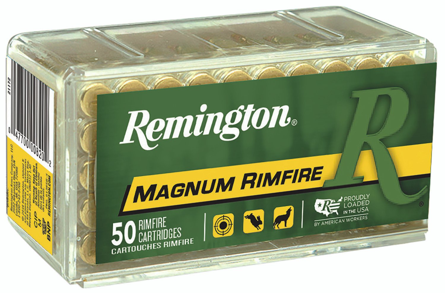 Remington Ammunition 21170 Magnum Rimfire 22WMR 40gr Jacketed Hollow Point 50 Per Box/40 Case