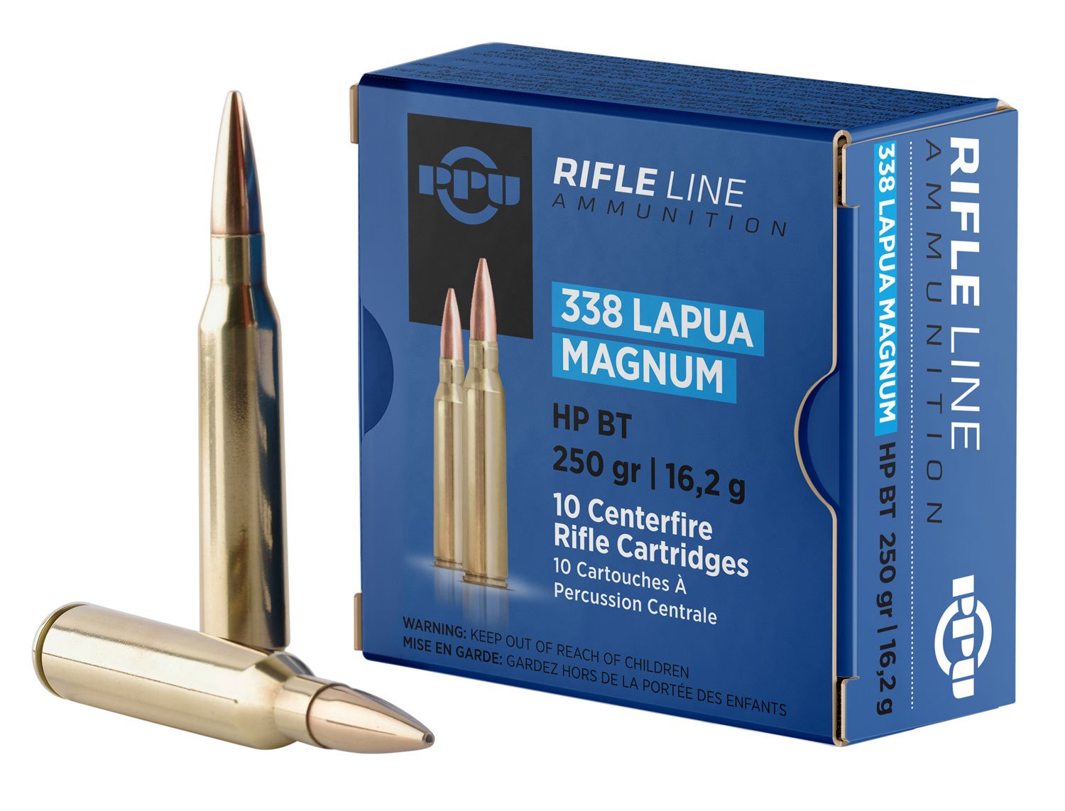 PPU PP338H Standard Rifle 338LapuaMag 250gr Hollow Point Boat Tail 10 Per Box/20 Case