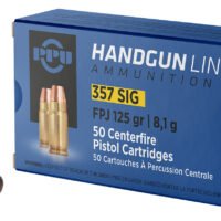 PPU PPH357S Handgun  357Sig 125gr Flat Point Jacketed 50 Per Box/20 Case