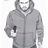 Birchwood Casey 37011 EZE-Scorer  Silhouette Hanging Paper 12" x 18" Gray/White Pkg of 100