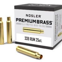 Nosler 11912 Premium Brass Unprimed Cases 338RUM Brass 25Count