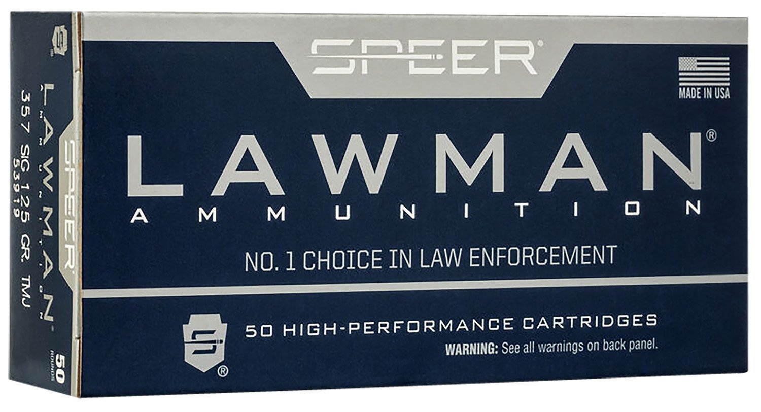 Speer 53919 Lawman 357Sig 125gr Total Metal Jacket Flat Nose 50 Per Box/20 Case