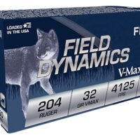 Fiocchi 204HVA Field Dynamics 204Ruger 32gr Hornady V Max 50 Per Box/20 Case