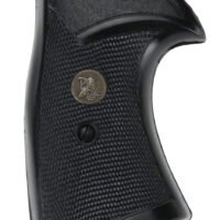 Pachmayr 03267 Presentation Grip Checkered Black Rubber for S&W K/L Frame with Square Butt