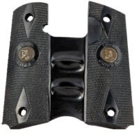Pachmayr 05008 Signature Grip Checkered Black Rubber with Finger Grooves for 1911