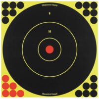 Birchwood Casey 34012 Shoot-N-C Reactive Target Self-Adhesive Paper Black/Yellow/Red 12" Bullseye 5 Pack