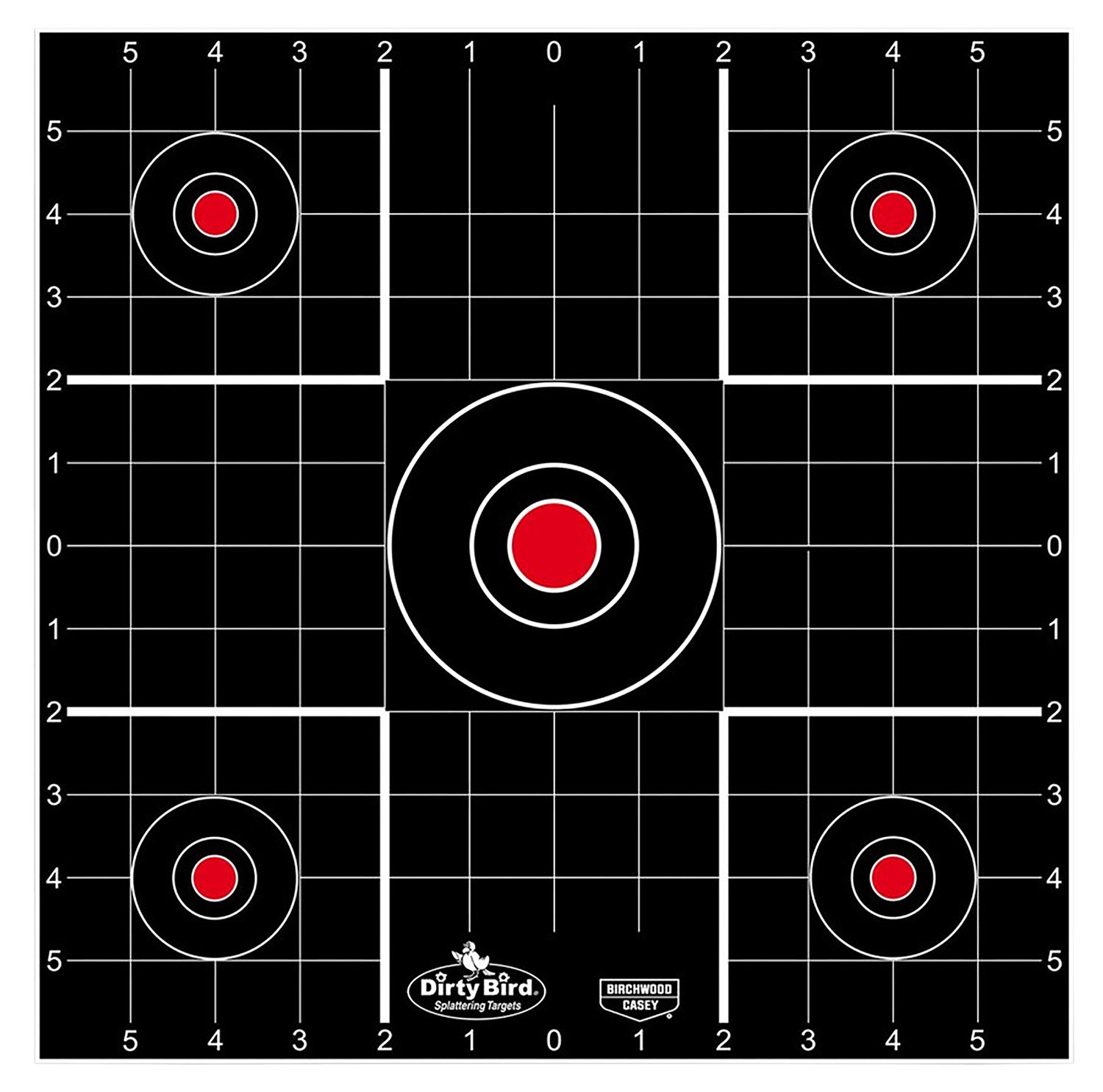 Birchwood Casey 35212 Dirty Bird Bullseye Tagboard Hanging 12" Black/Red 12 PK