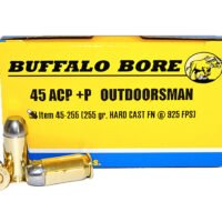 Buffalo Bore Ammunition 4525520 Outdoorsman Strictly Business 45ACP +P 255gr Hard Cast Flat Nose 20 Per Box/12 Case