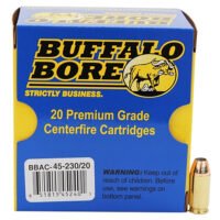 Buffalo Bore Ammunition 4523020 Personal Defense Strictly Business 45ACP +P 230gr Jacket Hollow Point 20 Per Box/12 Case