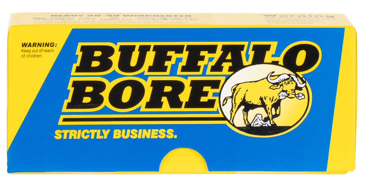 Buffalo Bore Ammunition 28A20 Heavy Strictly Business 30-30Win 190gr Semi Jacketed Flat Point 20 Per Box/12 Case