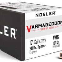 Nosler 17210 Varmageddon  17Cal 20gr Flat Base Tipped 100/Box