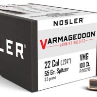Nosler 17240 Varmageddon  22Cal 55gr Flat Base Tipped 100/Box