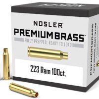 Nosler 10098 Premium Brass Unprimed Cases 223Rem Rifle Brass 100/Box