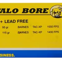 Buffalo Bore Ammunition 24G20 Buffalo-Barnes Strictly Business 9mmLuger +P+ 95gr Barnes TAC-XP Lead Free 20 Per Box/12 Case