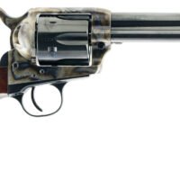Taylors & Company 550857 1873 Gunfighter 357 Mag Caliber with 5.50" Blued Finish Barrel, 6rd Capacity Blued Finish Cylinder, Color Case Hardened Finish Steel Frame & Walnut Army Size Grip