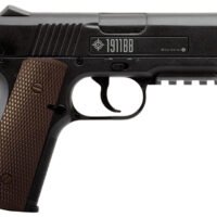 Crosman 40001 1911 Air Pistol CO2 177 20+1 Smooth Bore Barrel, Fixed Front/Fixed Notch Rear Sights, Black Checkered Polymer Grips