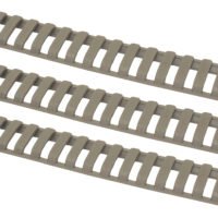 Ergo 1373DE Low-Pro Ladder Rail Covers Rifle 18 Slot Dark Earth Rubber 3 Pack