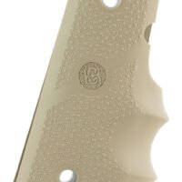 Hogue 43003 Rubber Grip  Cobblestone Desert Tan with Finger Grooves for 1911 Officer