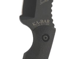 Ka-Bar 2486 TDI Hell Fire 3.56" Fixed Recurve Tanto Plain Black 1095 Cro-Van Blade, Black Ultramid Handle, Includes Sheath