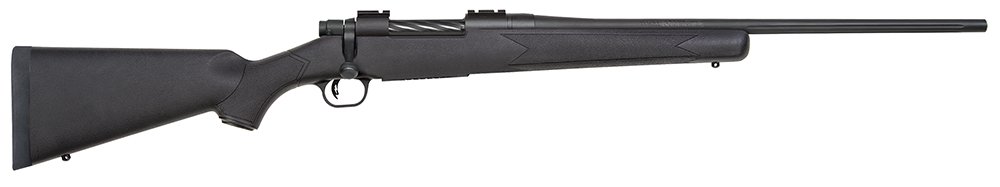 Mossberg 27877 Patriot Full Size 25-06 Rem 5+1 22" Matte Blued Fluted Barrel, Drilled & Tapped Matte Blued Stainless Steel Receiver, Walnut Fixed Stock, Right Hand
