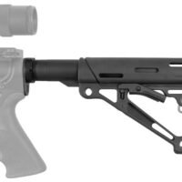 Hogue 15045 OverMolded Collapsible Buttstock Black OverMolded Rubber Black & Mil-Spec Tube for AR15, M16, M4